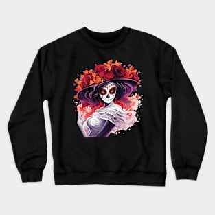 Skull Lady - Halloween Design Crewneck Sweatshirt